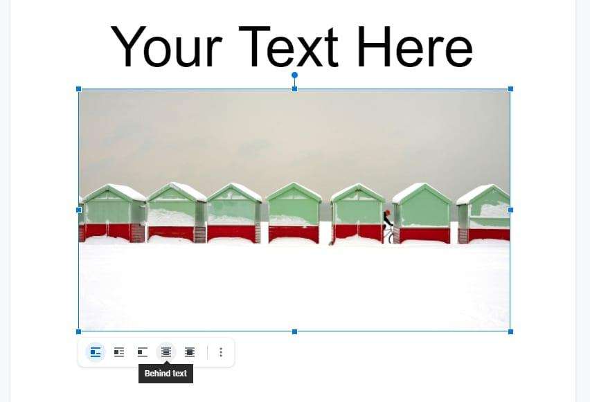 behind How to Put Text on Top of an Image in Google Docs