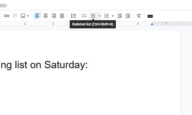 bulleted list How to Insert Bullet Points List in Google Docs