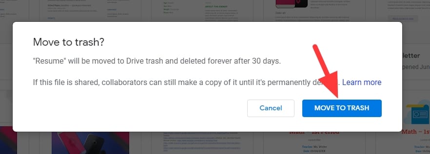 move trash How to Delete Revision History in Google Docs Quickly