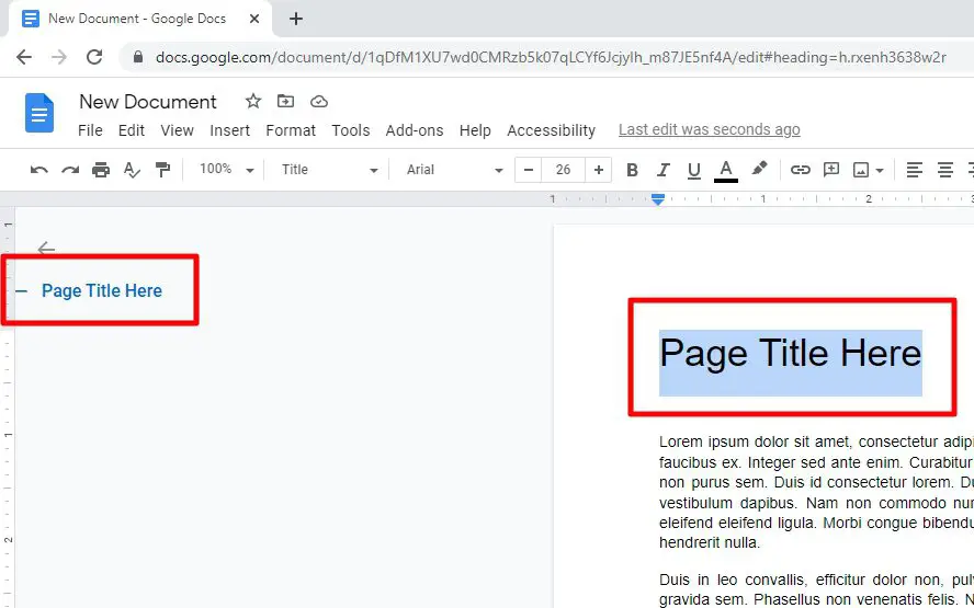 new page title How to Insert a Page Title in Google Docs Document