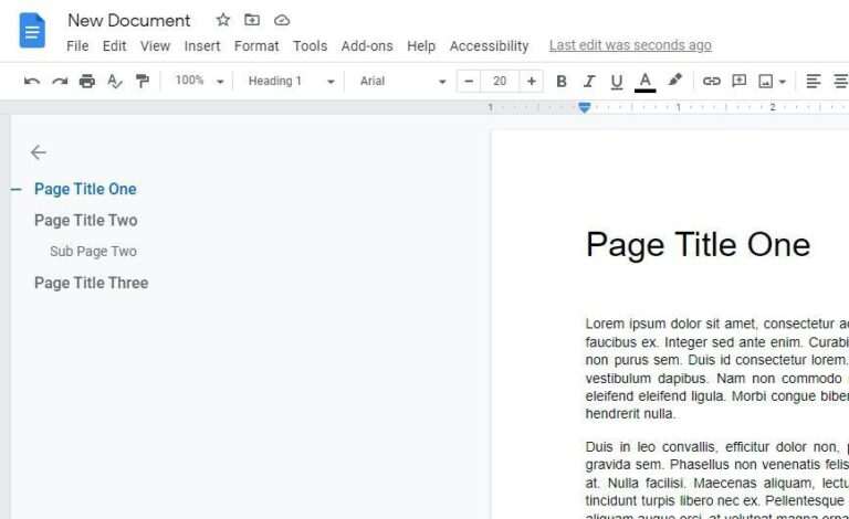 How to Insert a Page Title in Google Docs Document - Vegadocs