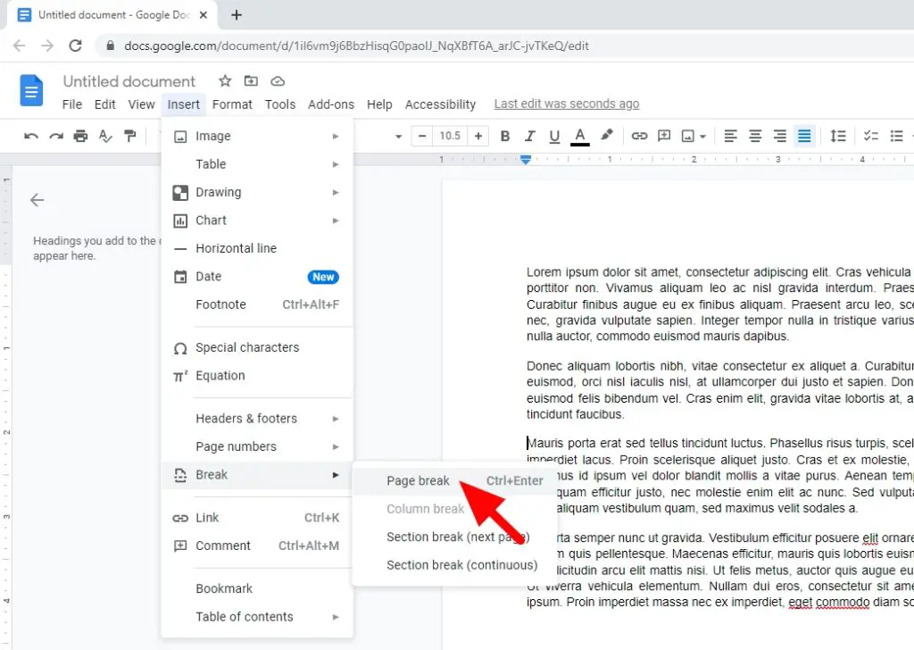 page break How to Do Page Break in Google Docs?