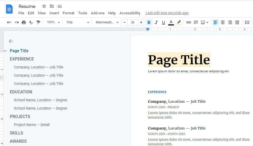 How to Insert a Page Title in Google Docs Document