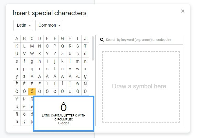 select symbol How to Insert Any Symbols on Google Docs