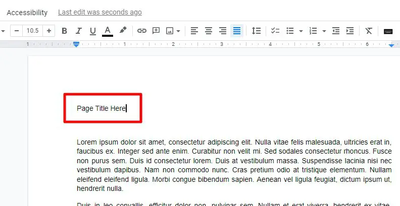 type normal page title How to Insert a Page Title in Google Docs Document