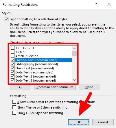customize formatting restrictions How to Restrict Other Users from Editing a Word Document