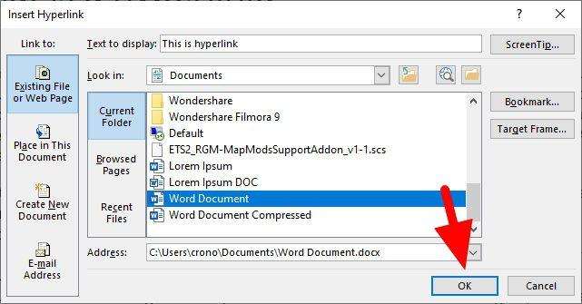 document How to Insert a Hyperlink in Microsoft Word