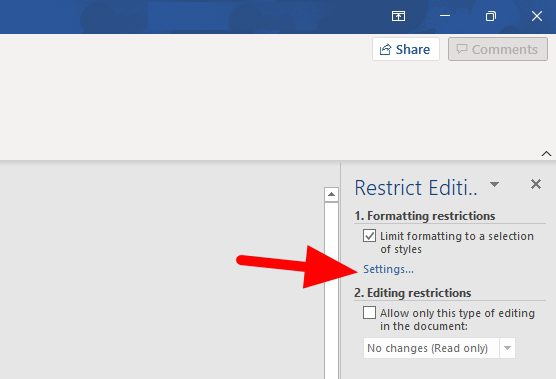 formatting restrictions How to Restrict Other Users from Editing a Word Document