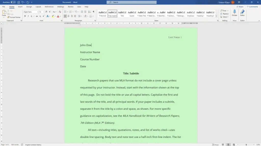 green background paper microsoft word How to Change Background Color in Ms. Word 2016