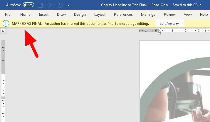 marked as final 1 How to Restrict Other Users from Editing a Word Document