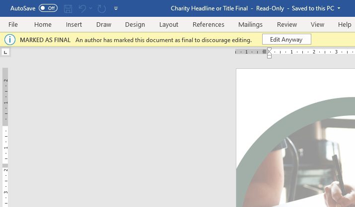 marked as final How to Restrict Other Users from Editing a Word Document