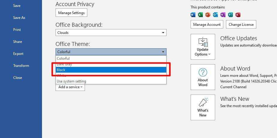 office theme How to Enable 'Dark Theme' on Microsoft Word