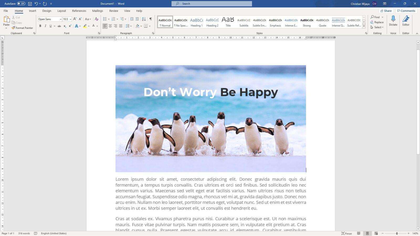 How to Write Text on Top of a Picture in Microsoft Word Vegadocs