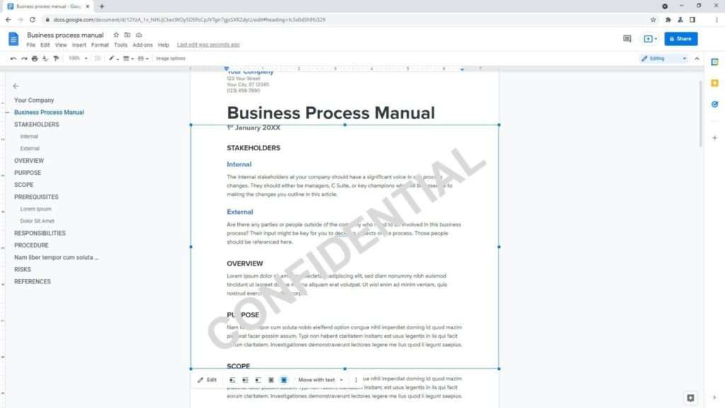 adjust watermark position How to Add a Watermark in Google Docs