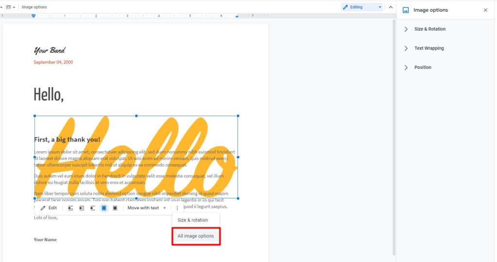all image options How to Draw Something on Google Docs