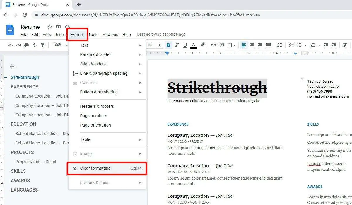 How to Add Strikethrough to Text on Google Docs - Vegadocs