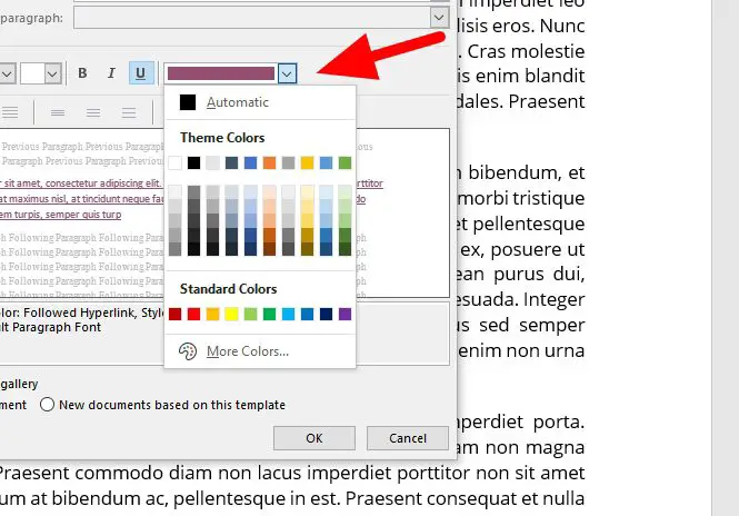 formatting visited link How to Change Hyperlink & Visited Link Color in Word