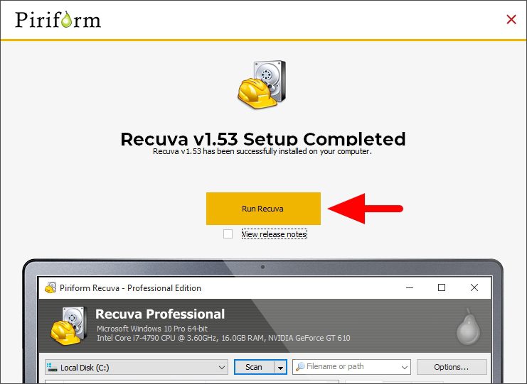run recuva How to Recover Permanently Deleted Word Document from Computer