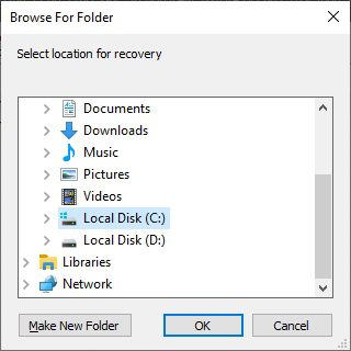 select a different disk How to Recover Permanently Deleted Word Document from Computer