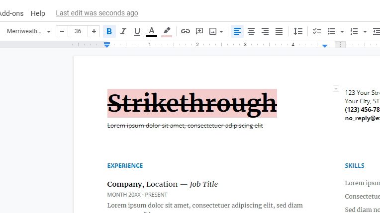 strikethrough google docs How to Add Strikethrough to Text on Google Docs