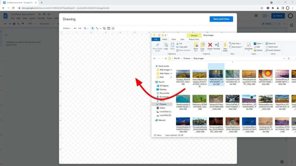 drag and drop image How to Create a Simple Photo Collage in Google Docs