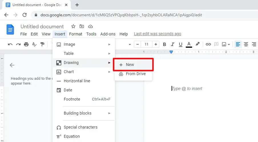 insert drawing new How to Create a Simple Photo Collage in Google Docs