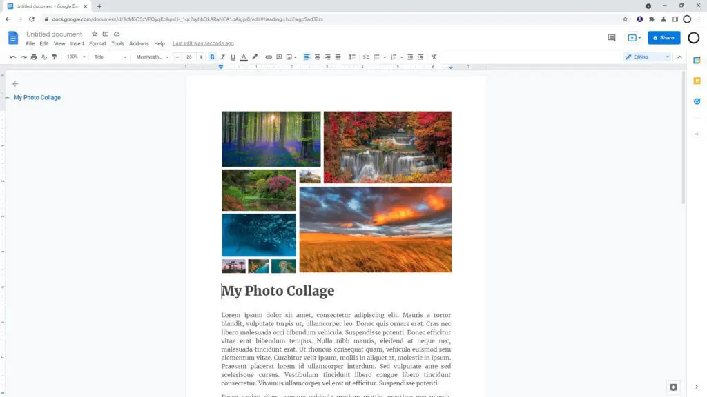 photo collage in google docs How to Create a Simple Photo Collage in Google Docs