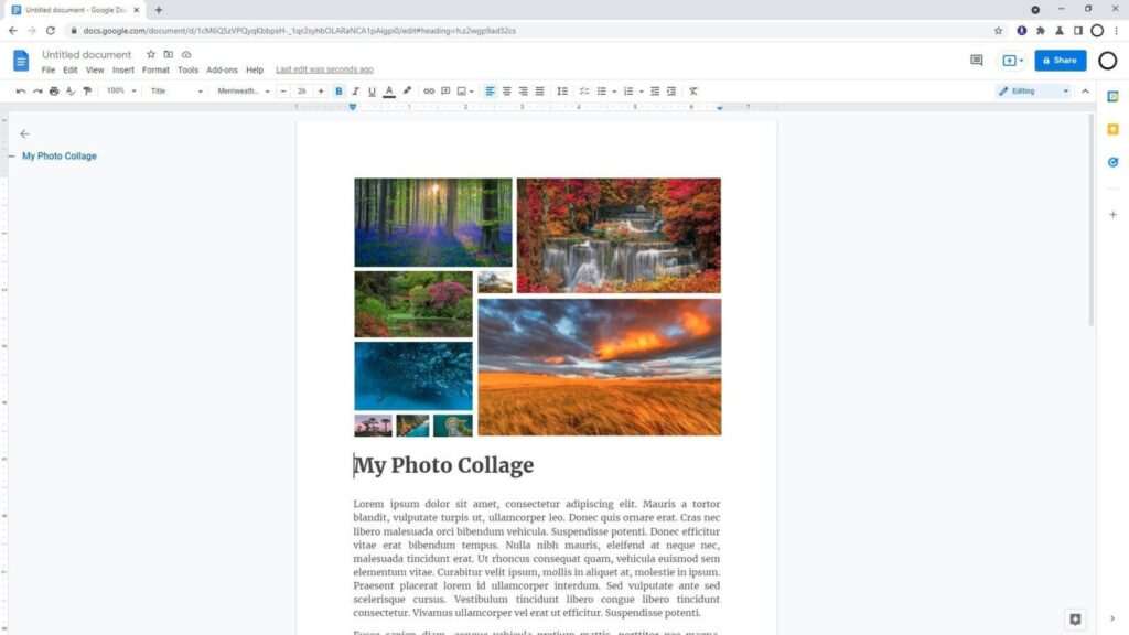 How to Create a Simple Photo Collage in Google Docs