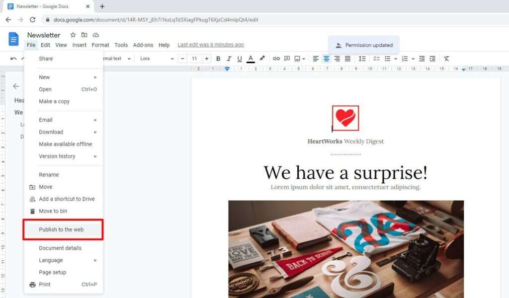 publish to the web How to Share a Google Docs Document to Public