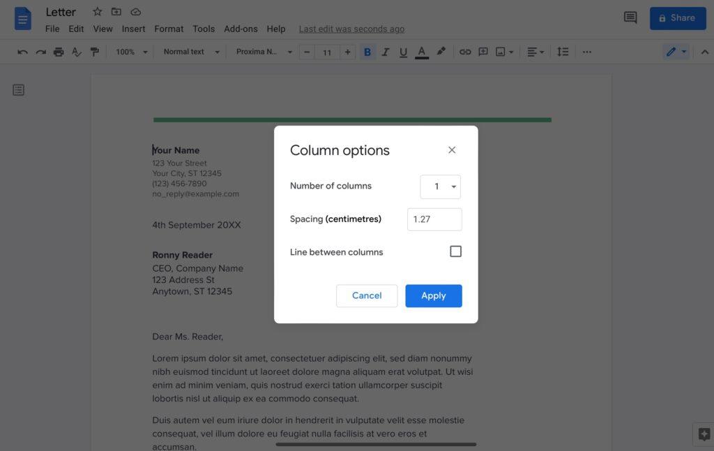 How to Make Columns in Google Docs