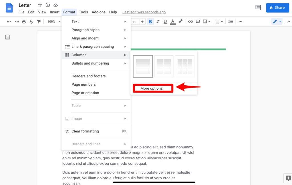 How to Make Columns in Google Docs