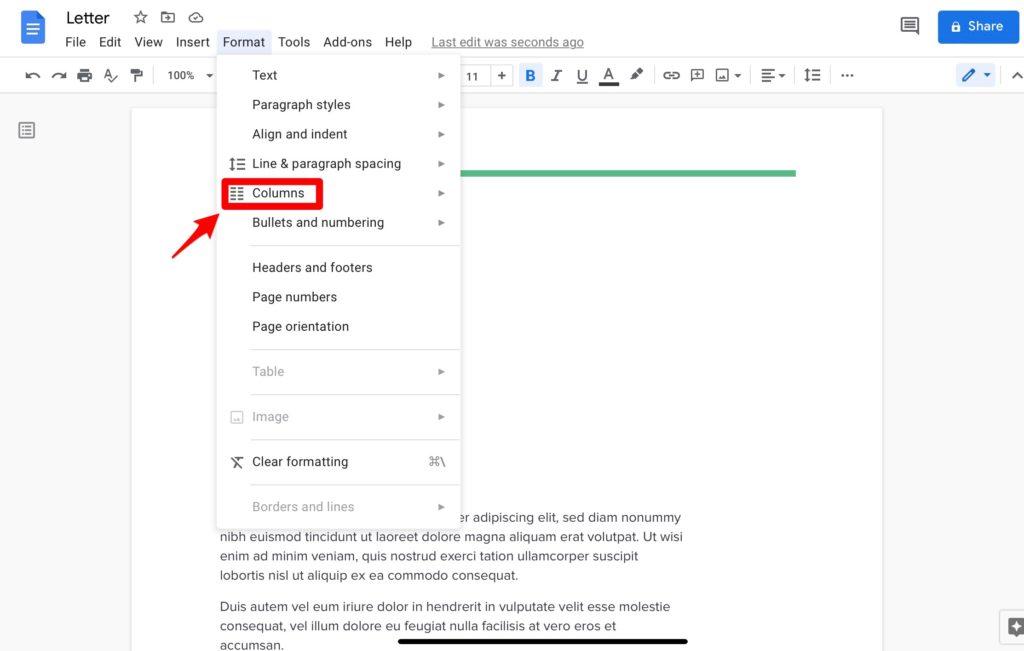 How to Make Columns in Google Docs