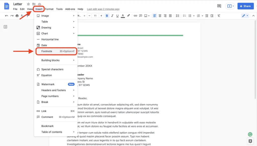 Screen Shot 2022 01 09 at 14.54.28 How to Add Footnotes In Google Docs