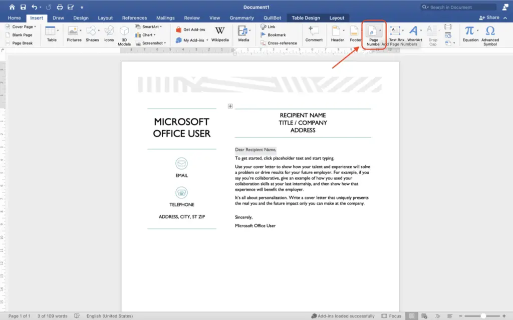 How to Add Page Numbers in Word Document