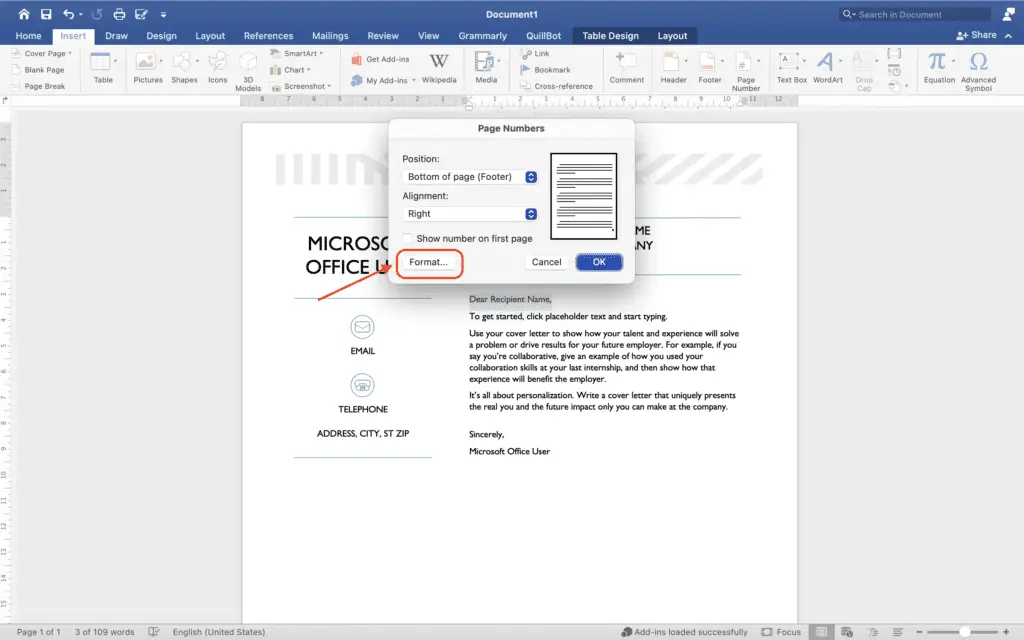 How to Add Page Numbers in Word Document