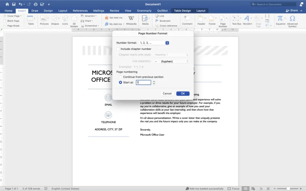 How to Add Page Numbers in Word Document