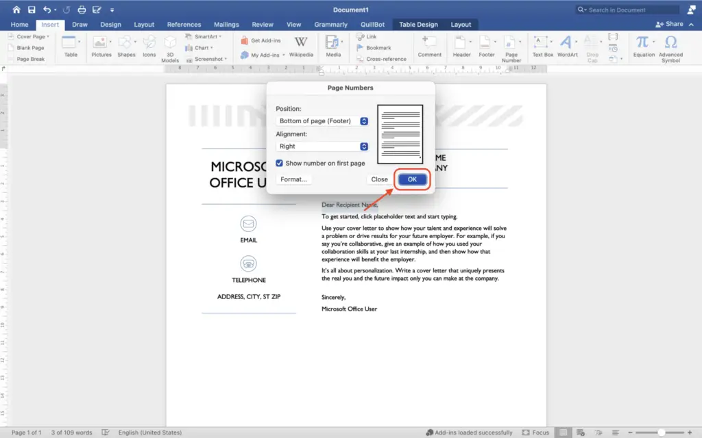 How to Add Page Numbers in Word Document