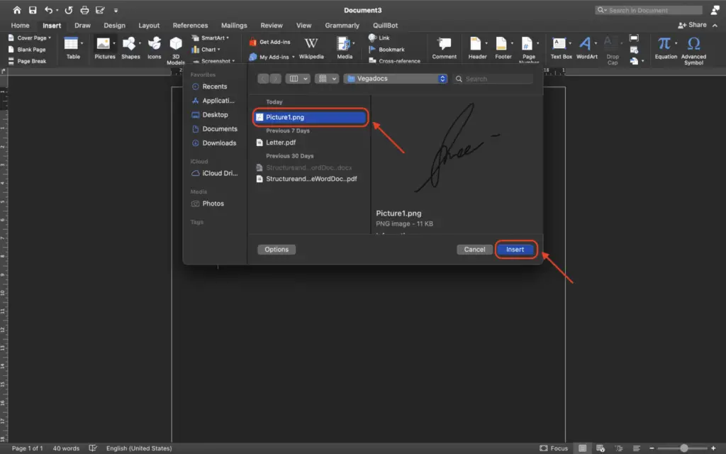 How to Insert Signature in Word