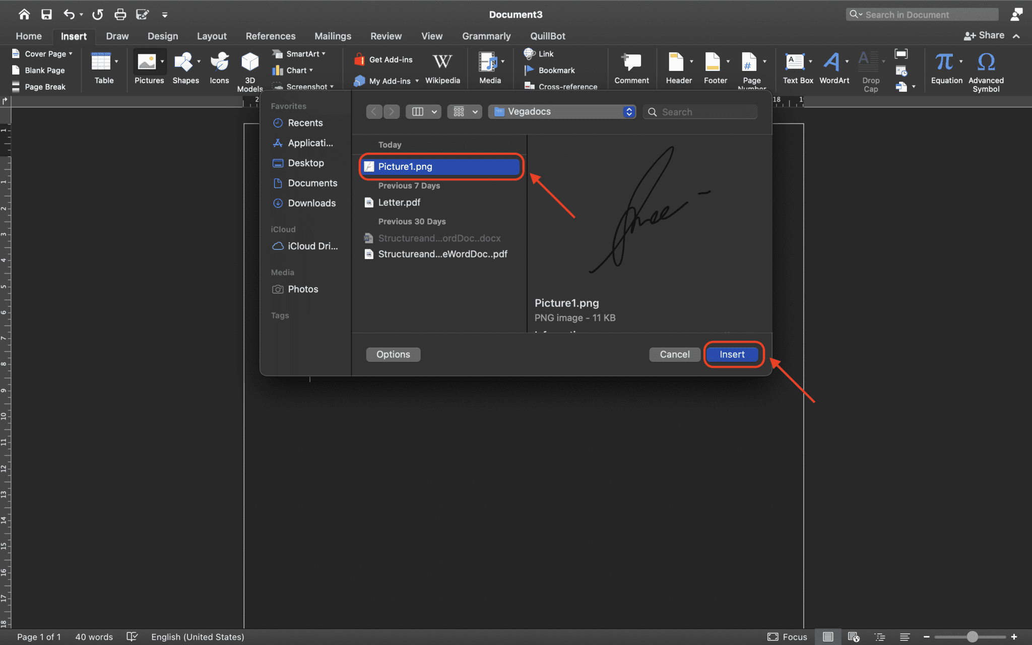 How to Insert Digital Signature in Word - Vegadocs