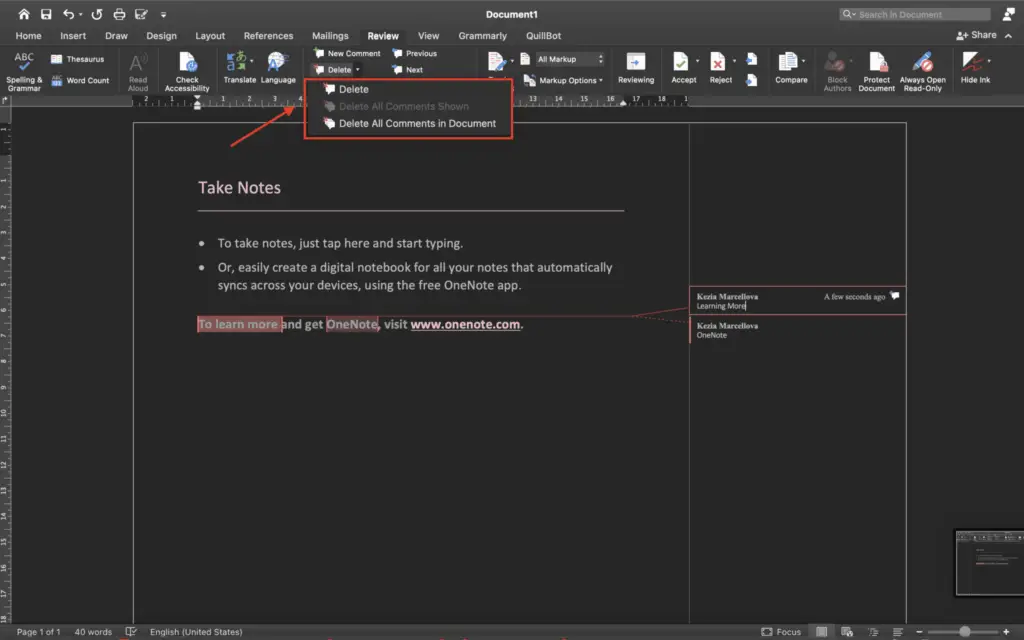 Screen Shot 2022 01 25 at 14.17.52 How to Remove Comments in Word