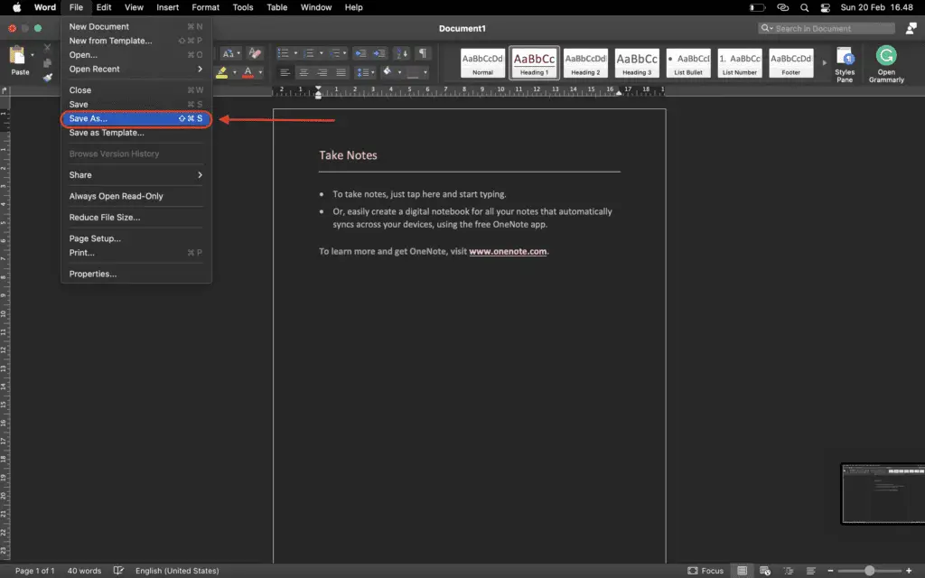 Screen Shot 2022 02 20 at 16.48.12 How To Save Word Doc As PDF (Directly in Microsoft Word)