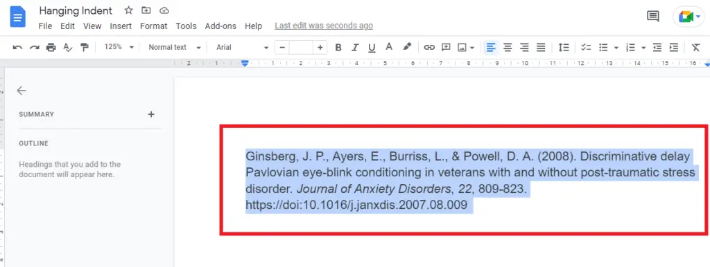 PIC 2 7 How To Do Hanging Indent on Google Docs