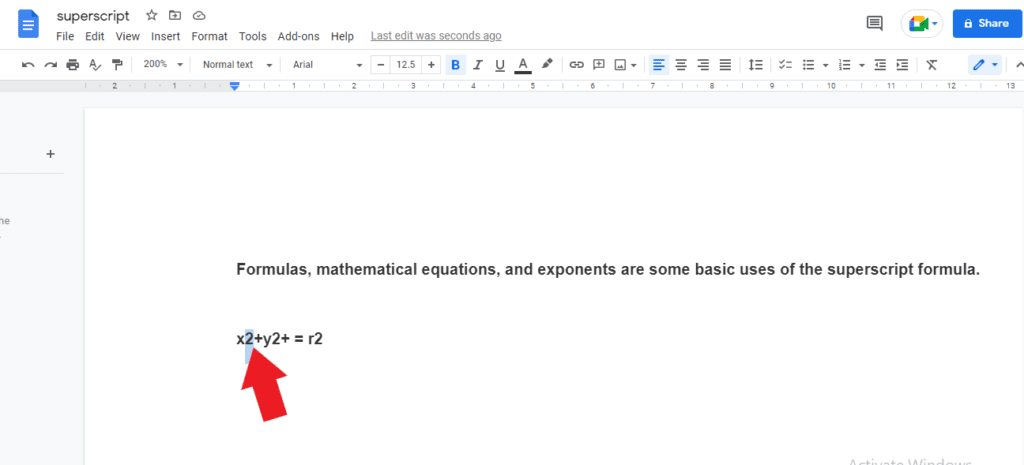 PIC 3 2 How to Make Superscript in Google Docs