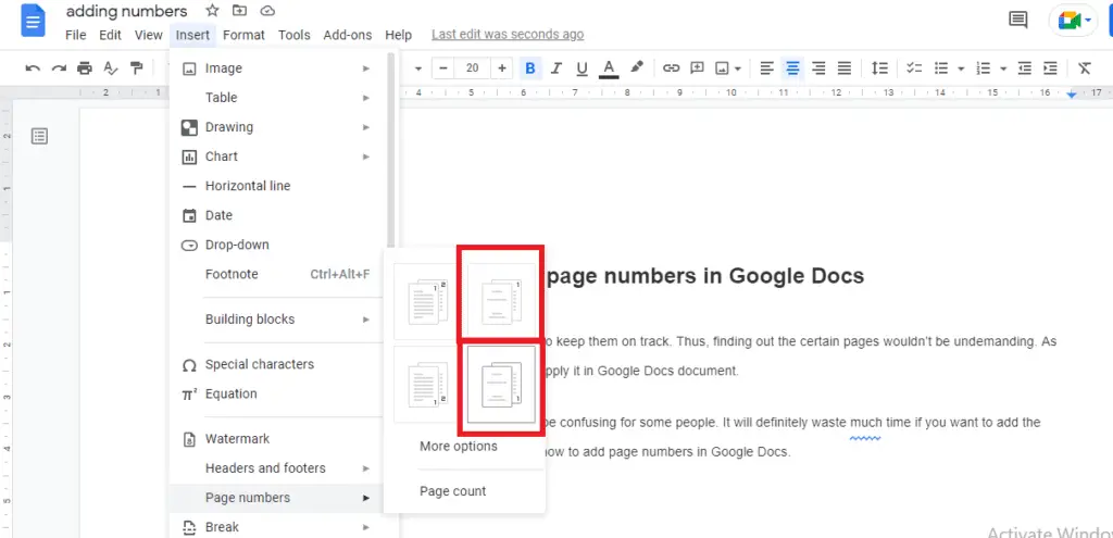 PIC 4 1 How To Add Page Numbers In Google Docs