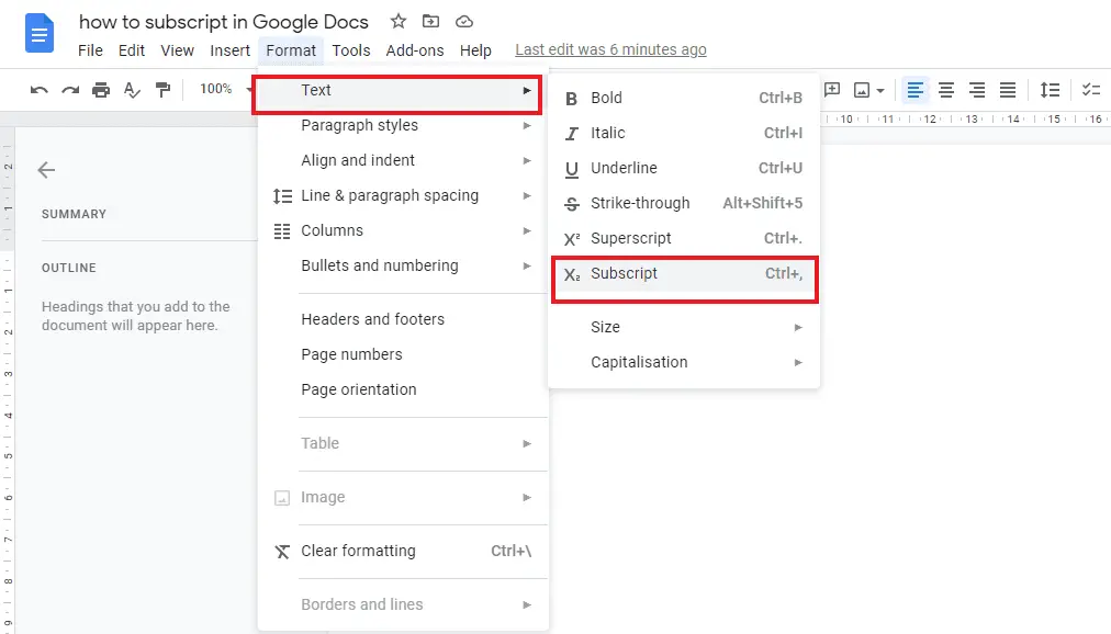 PIC 4 How To Subscript In Google Docs