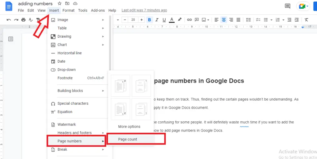 PIC 8 1 How To Add Page Numbers In Google Docs