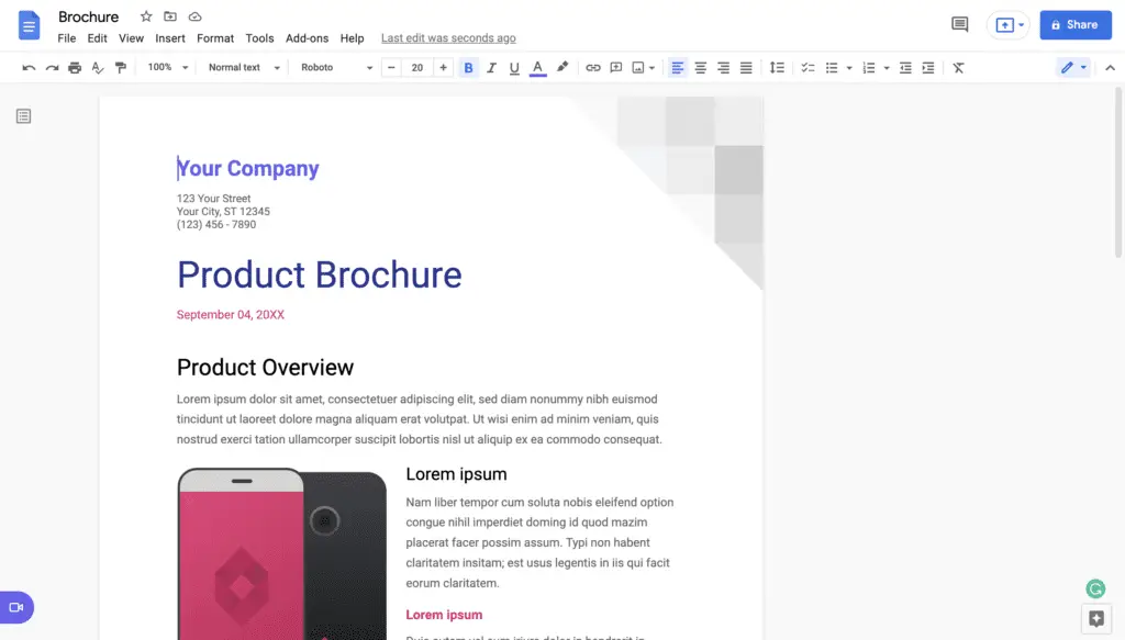 Screen Shot 2022 04 19 at 15.07.51 How To Make a Brochure on Google Docs
