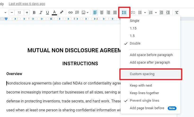 custom spacing How to Double Space Lines & Paragraphs In Google Docs