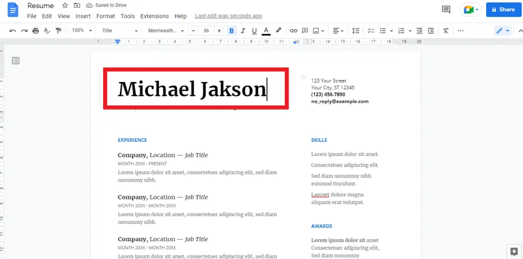 PIC 5 4 How to Make a Resume on Google Docs