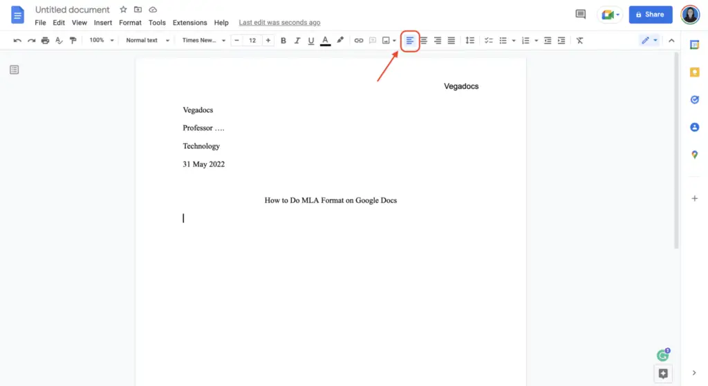 Screen Shot 2022 05 31 at 12.45.55 How to Do MLA Format on Google Docs